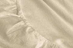 Linen-Cotton Fitted Sheet - Dove Grey / Queen